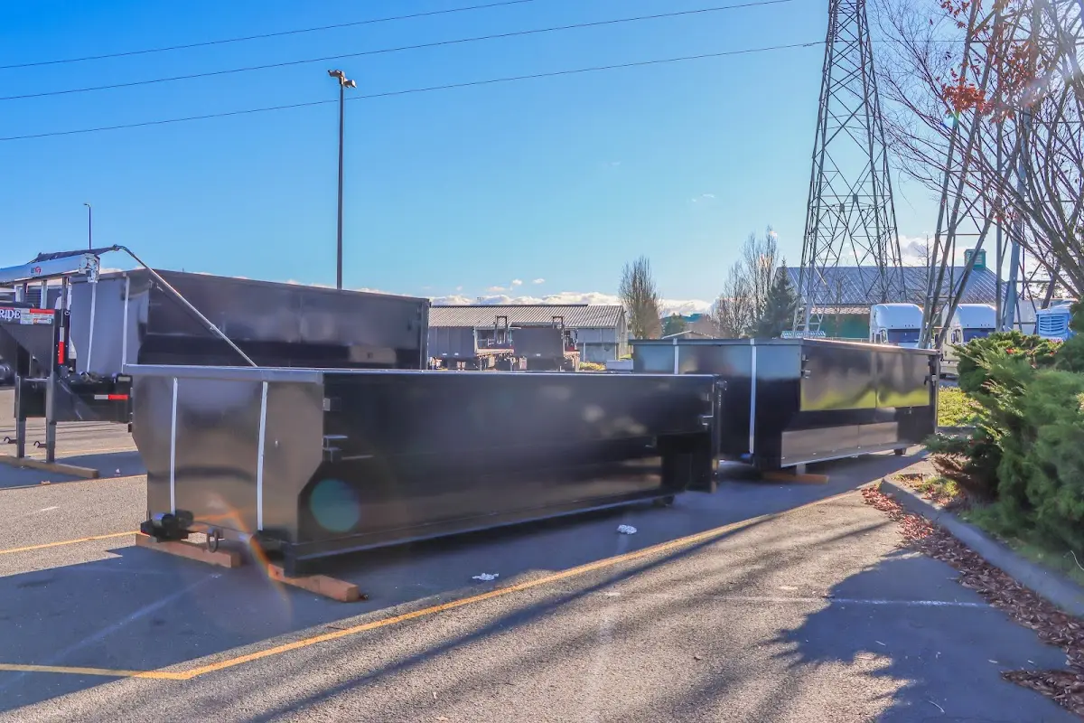 Roll-off dumpster ready for waste disposal at job site for Demolition Dumpster Rental in Knoxville